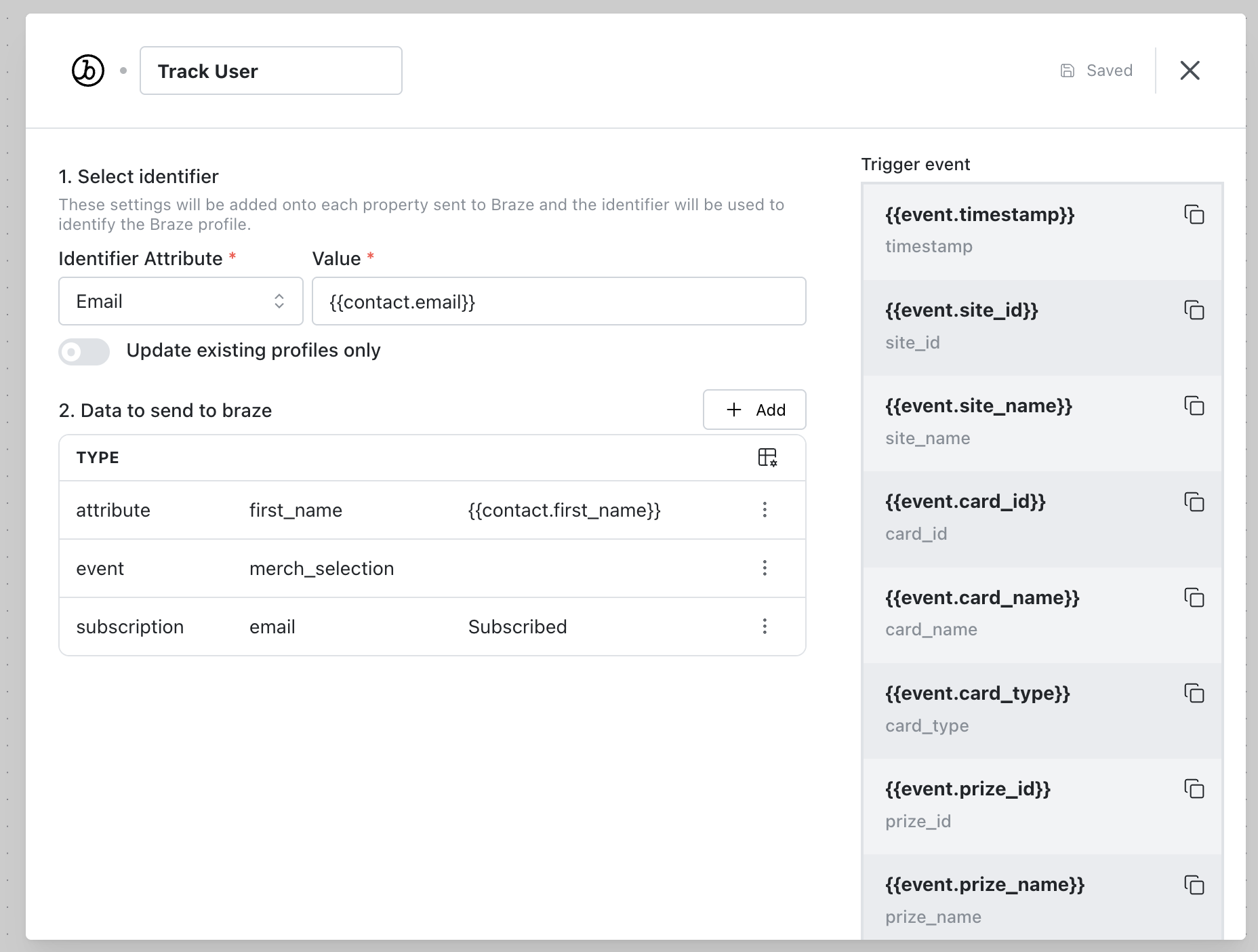 Content blocks list.